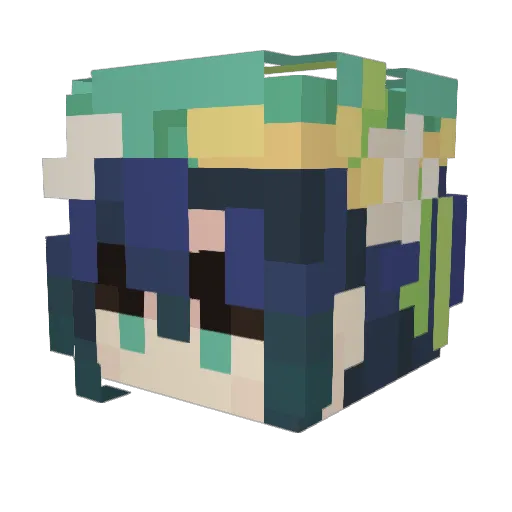 Samurowo Minecraft avatar head, 3D render