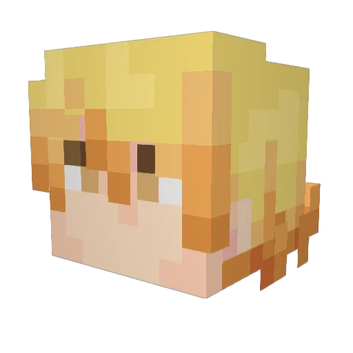 San09 Minecraft avatar head, 3D render