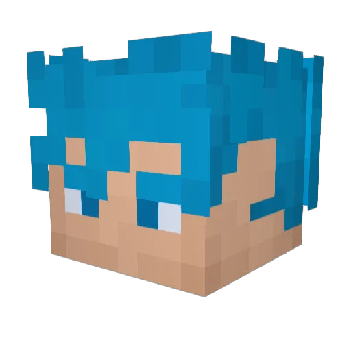 SanSido Minecraft avatar head, 3D render