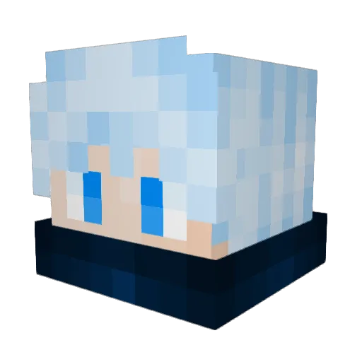 SanTheBlueFox Minecraft avatar head, 3D render