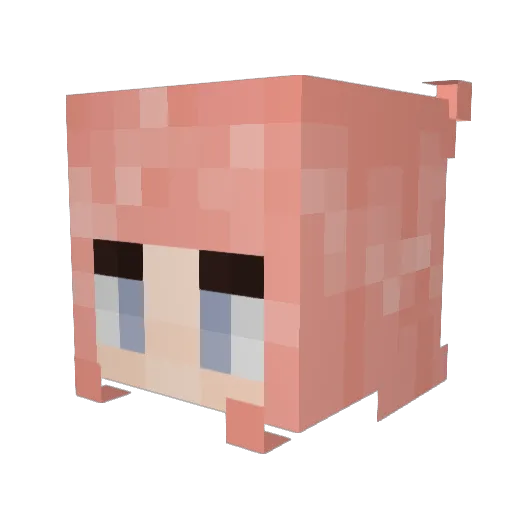 SanaSimp Minecraft avatar head, 3D render