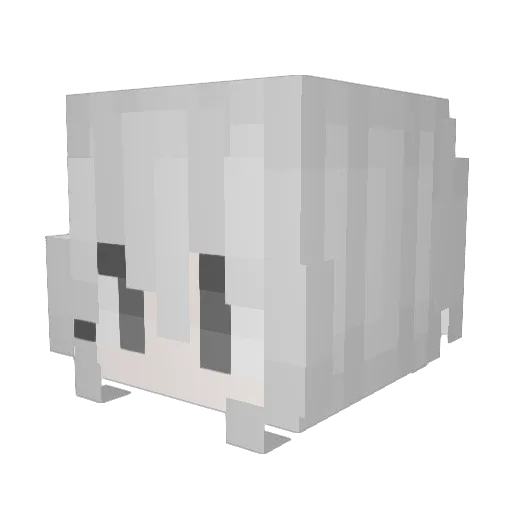 Sanaai Minecraft avatar head, 3D render