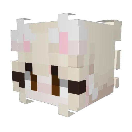 Sanarie Minecraft avatar head, 3D render