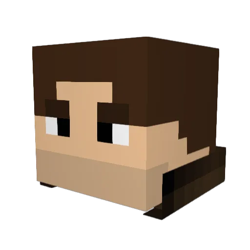 SandWaffen Minecraft avatar head, 3D render