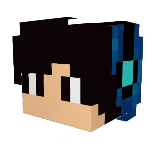 SanderGalaxy Minecraft avatar head, 3D render
