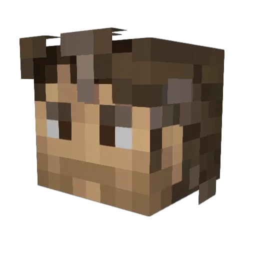 Sandernut Minecraft avatar head, 3D render