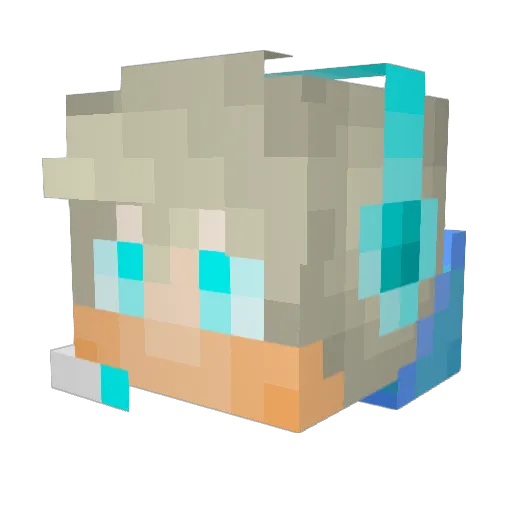 Sandertjes Minecraft avatar head, 3D render