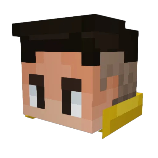 Sandevastated Minecraft avatar head, 3D render