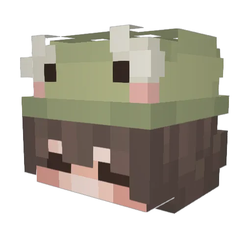 SandieMelomn Minecraft avatar head, 3D render