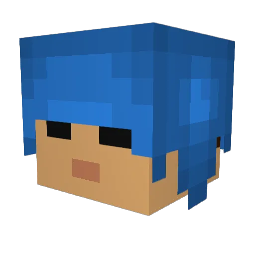 Sandmannderechte Minecraft avatar head, 3D render