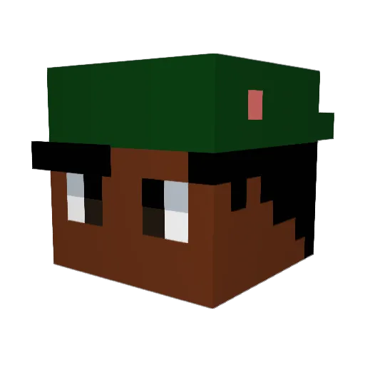 Sandogan Minecraft avatar head, 3D render