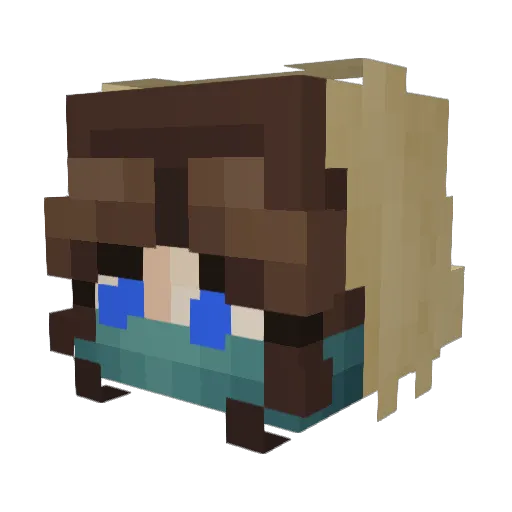 Sandona Minecraft avatar head, 3D render