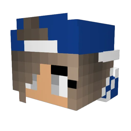 Sandra2007 Minecraft avatar head, 3D render