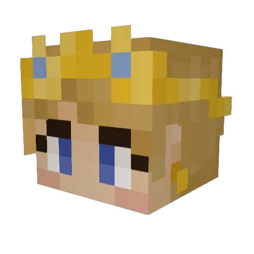 SandraTK Minecraft avatar head, 3D render
