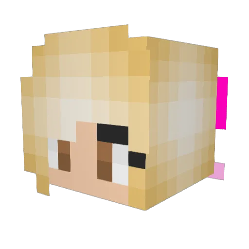 SandraXa Minecraft avatar head, 3D render