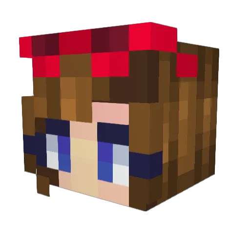 Sandra_4 Minecraft avatar head, 3D render