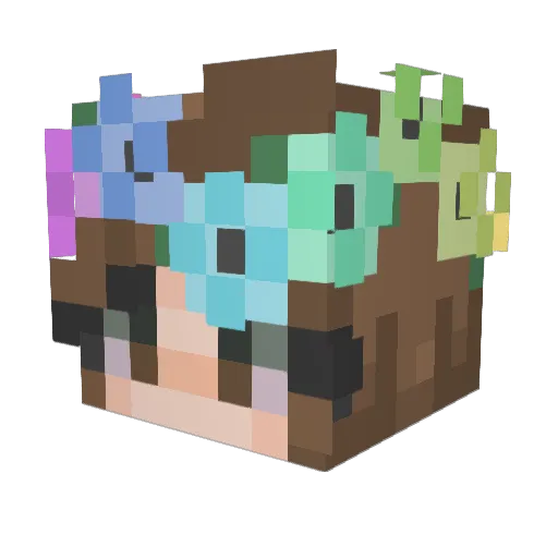 Sandra_chlt Minecraft avatar head, 3D render