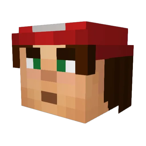 Sandrev Minecraft avatar head, 3D render