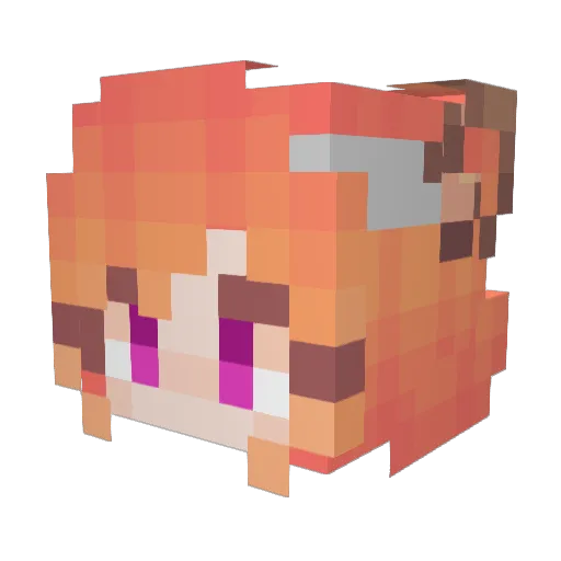Sandrifox Minecraft avatar head, 3D render