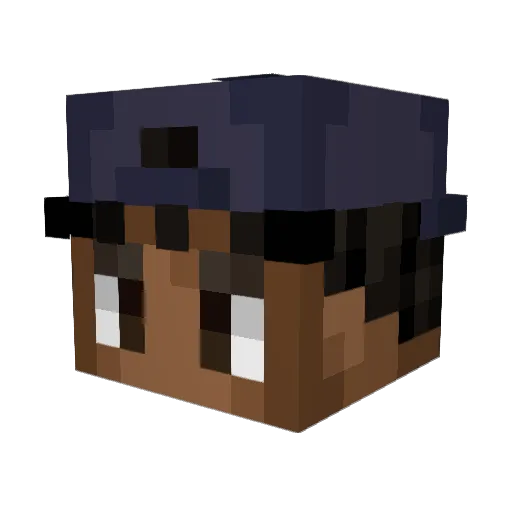 Sandrotten Minecraft avatar head, 3D render