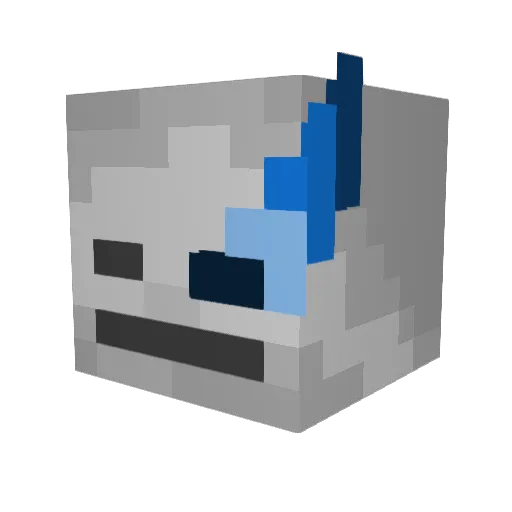 SanecMan Minecraft avatar head, 3D render