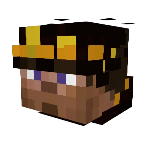 Sanghelic Minecraft avatar head, 3D render