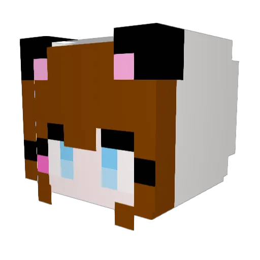 Sanghui Minecraft avatar head, 3D render