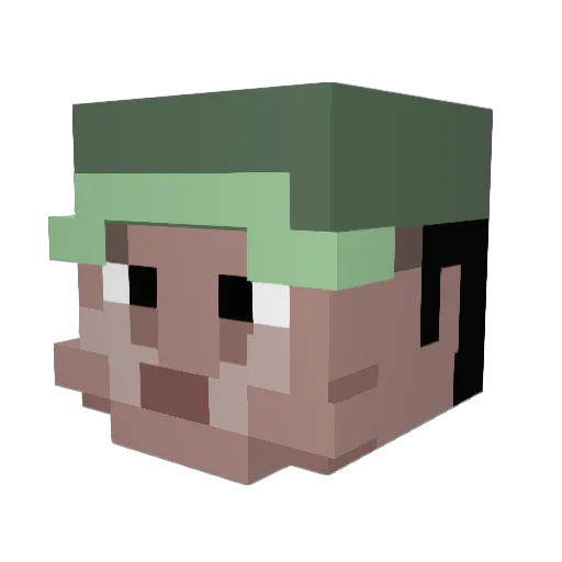 Sangredel9 Minecraft avatar head, 3D render