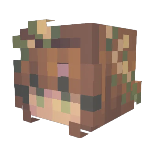 Sanguilla Minecraft avatar head, 3D render