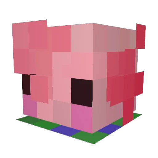 Sanichammer Minecraft avatar head, 3D render