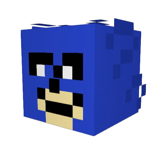 Sanikc Minecraft avatar head, 3D render