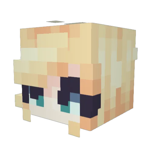Saniriko Minecraft avatar head, 3D render