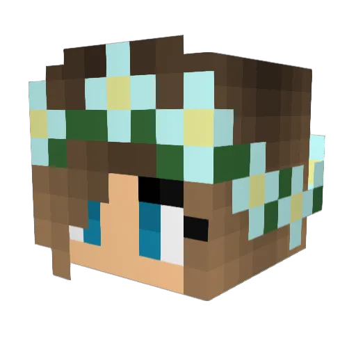 Sanista Minecraft avatar head, 3D render