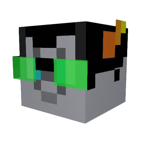 SanityFallen Minecraft avatar head, 3D render