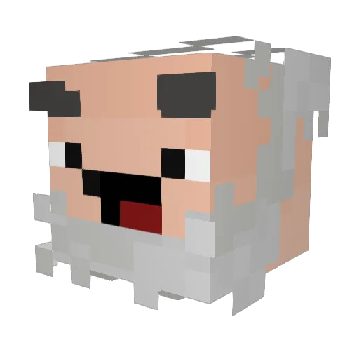 SanitySlipping Minecraft avatar head, 3D render
