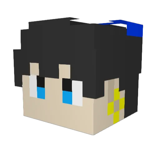 Sankanshion Minecraft avatar head, 3D render