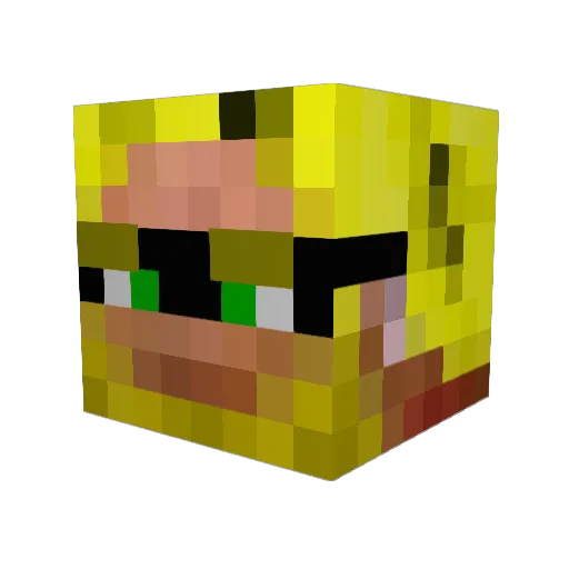 Sanktar Minecraft avatar head, 3D render
