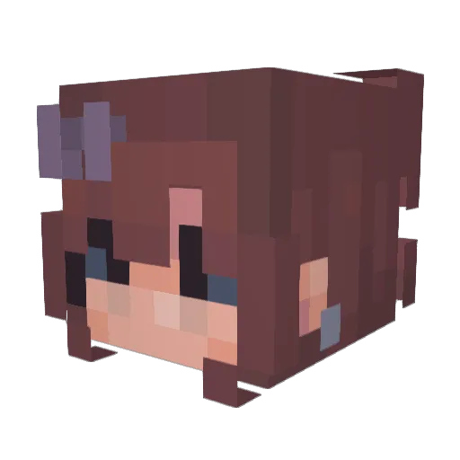 Sannbaha Minecraft avatar head, 3D render