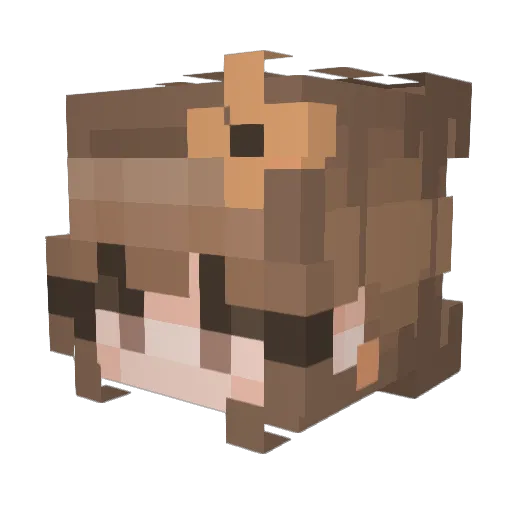 Sannycreamx3 Minecraft avatar head, 3D render