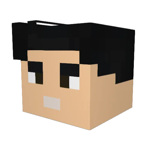 Sanoishi Minecraft avatar head, 3D render