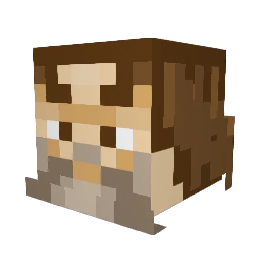 Sanqee Minecraft avatar head, 3D render