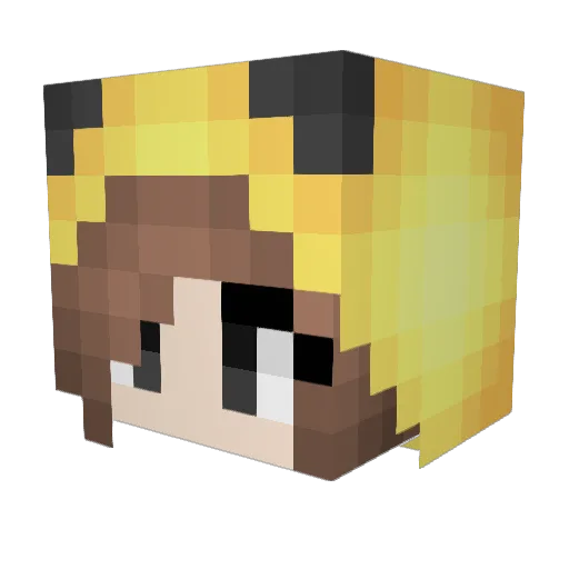 Sanrom97 Minecraft avatar head, 3D render