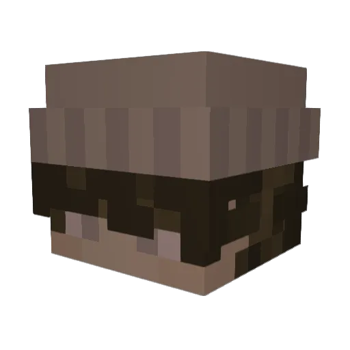 SansTrans Minecraft avatar head, 3D render