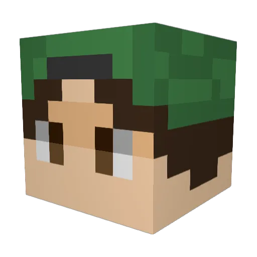 SansiCZ Minecraft avatar head, 3D render