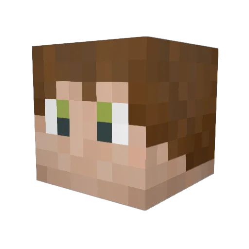 Sansomm Minecraft avatar head, 3D render