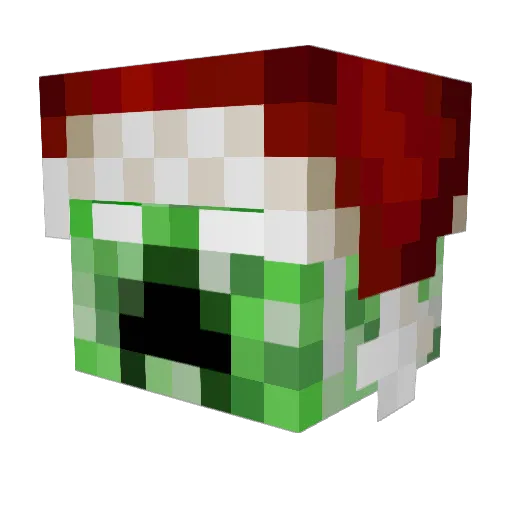 SantaCreeperz Minecraft avatar head, 3D render