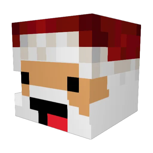 SantaPat Minecraft avatar head, 3D render
