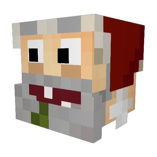 Santa_Grandpa Minecraft avatar head, 3D render