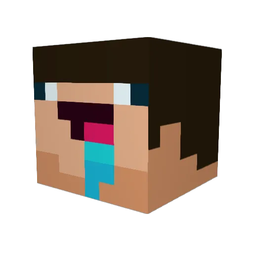 Santadelica Minecraft avatar head, 3D render