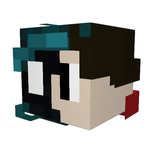 Santeos Minecraft avatar head, 3D render